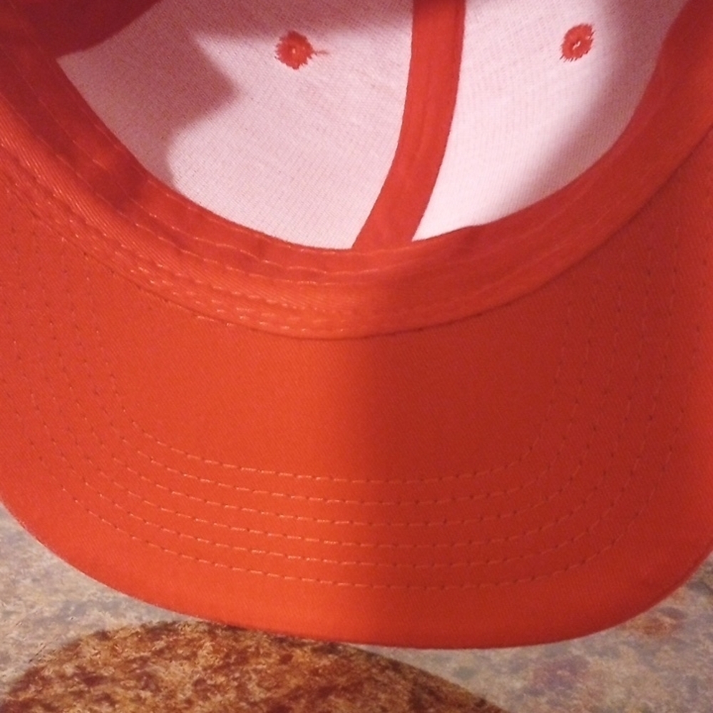 Orange Snapback Hat With Structured Crown - image 7